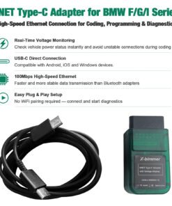 Alternative view of ENET Type-C Adapter for BMW F/G/I Series - Voltage Display Coding Cable